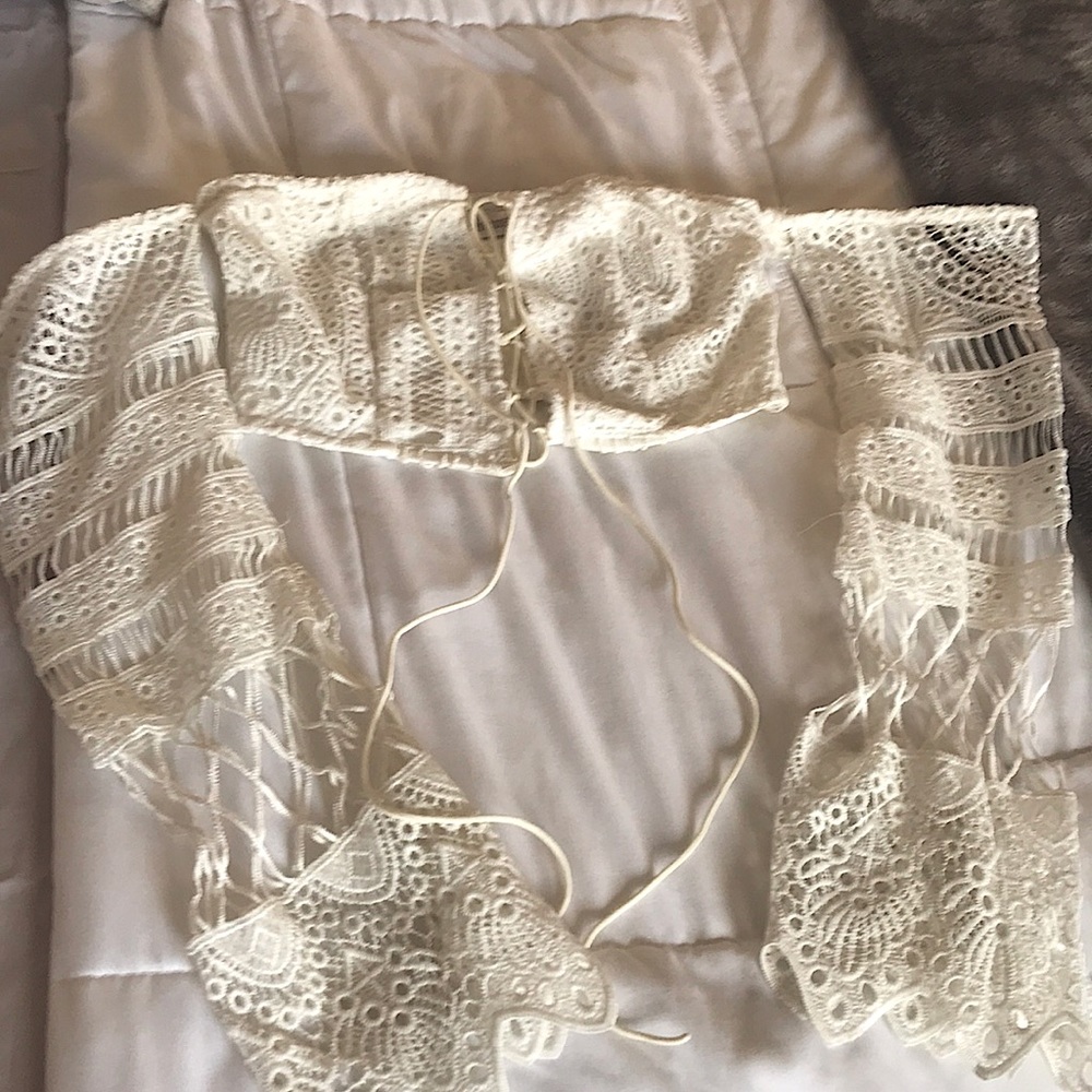 White Lacey Crop Top